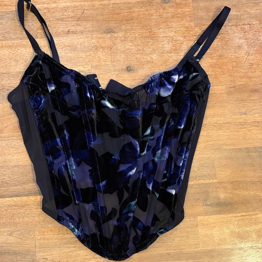 Victoria's Secret Black and Blue Crop Top